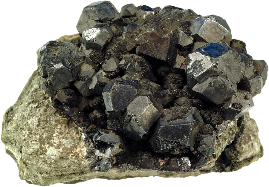 Galena crystals, the principal ore of lead and silver