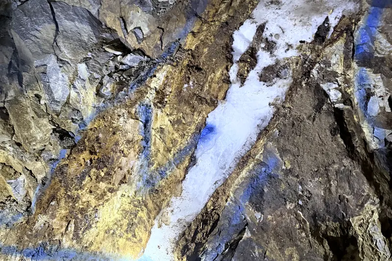 Mineralised vein marked for channel sampling